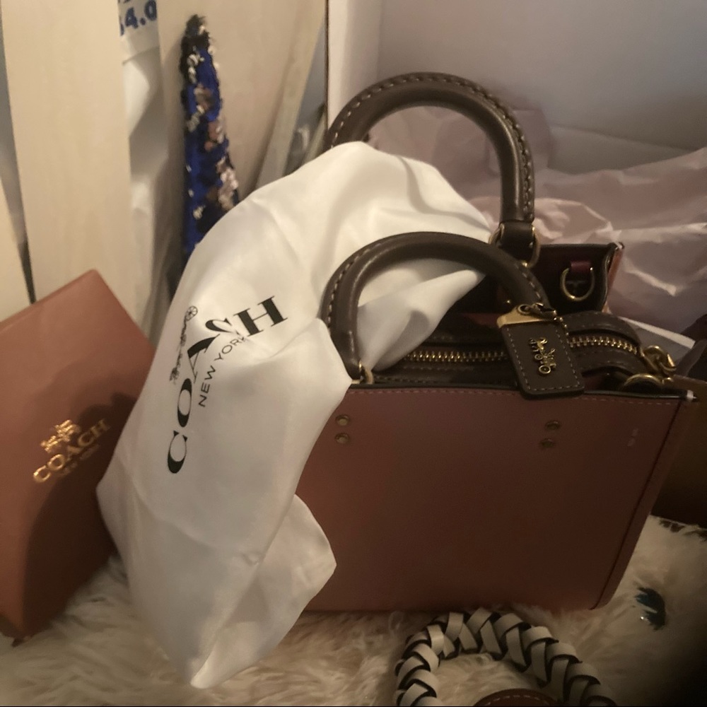 NWT AuthenticCoach Rogue 17 and 1941 suede and glove tanned mini rogue bag charm